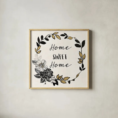 Dream Garden Inspiration II by Wild Apple Portfolio. Shown in a natural wood glass frame for a timeless modern aesthetic. Available as an archival giclee rolled canvas, fine art paper, or poster print. SKU 28561a.