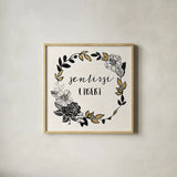 Dream Garden Inspiration II Italian by Wild Apple Portfolio. Shown in a natural wood glass frame for a timeless modern aesthetic. Available as an archival giclee rolled canvas, fine art paper, or poster print. SKU 34335a.
