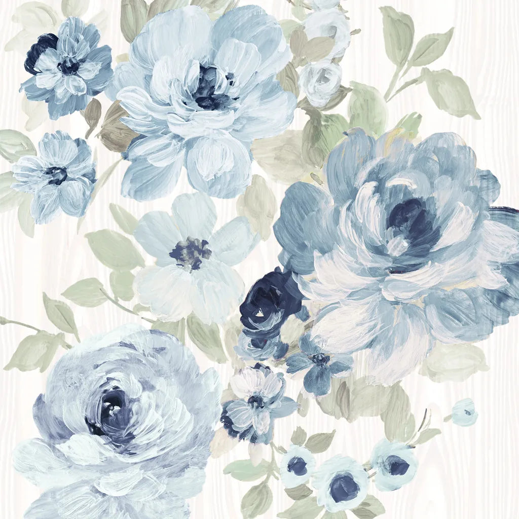 Driftwood Garden II Blue Crop by Wild Apple Portfolio. SKU 56486a. Archival Giclee Fine art print for wall decor.