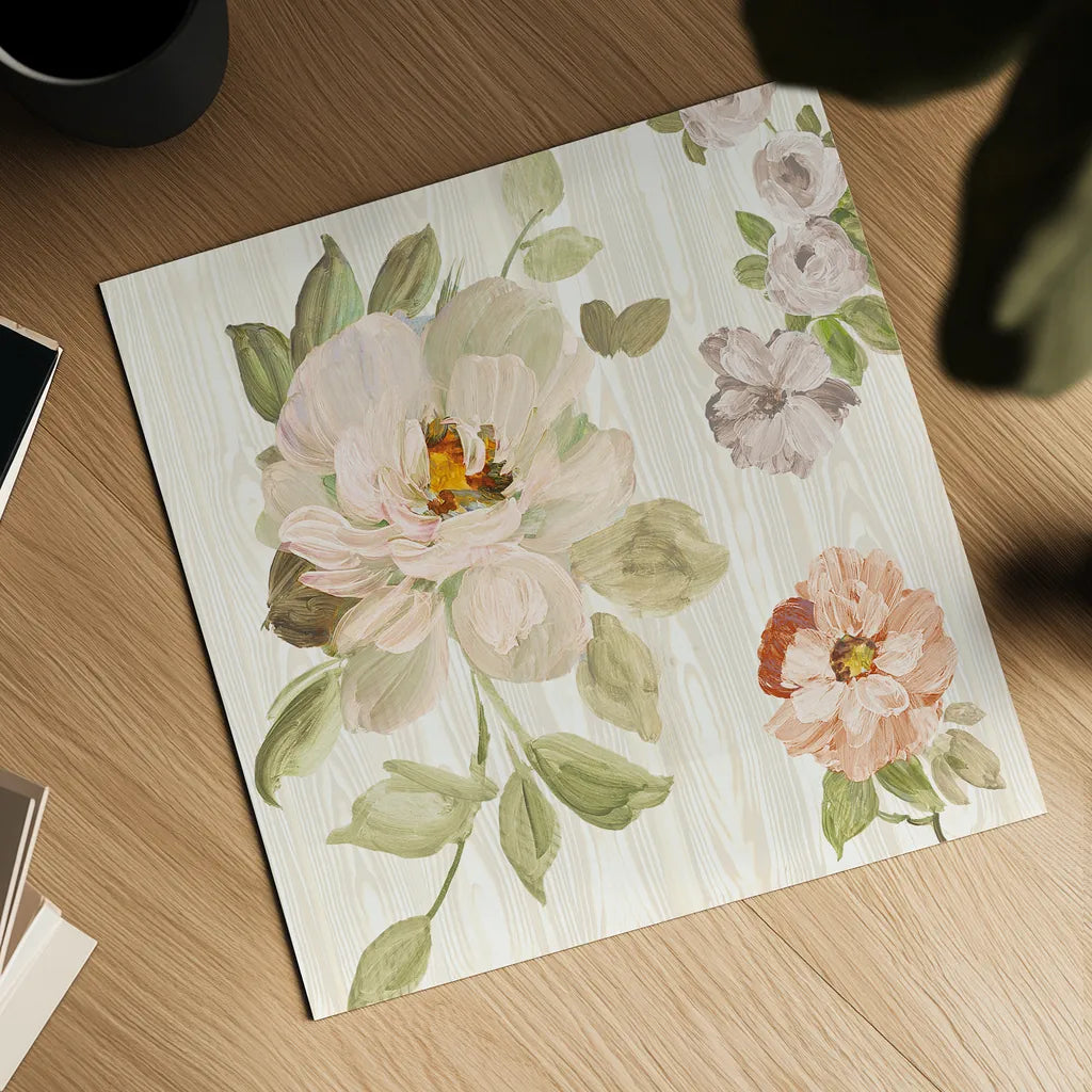 Driftwood Garden VIII Neutral by Wild Apple Portfolio. Shown as a detailed flat fine art print, highlighting archival giclee quality. Available as an archival giclee rolled canvas, fine art paper, or poster print. SKU 30742a.