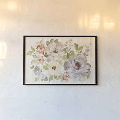 Driftwood Garden X Neutral by Wild Apple Portfolio. shown as a paper print in a black flame. Available as a archival giclee rolled canvas, fine art paper, or poster print. SKU 30743i.