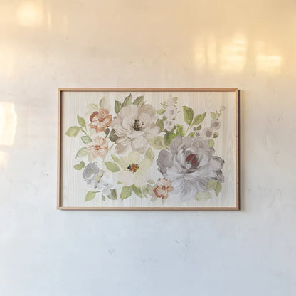Driftwood Garden X Neutral by Wild Apple Portfolio. shown as a paper print in a natural frame. Available as a archival giclee rolled canvas, fine art paper, or poster print. SKU 30743i.