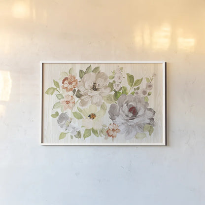 Driftwood Garden X Neutral by Wild Apple Portfolio. shown as a paper print in a white frame. Available as a archival giclee rolled canvas, fine art paper, or poster print. SKU 30743i.