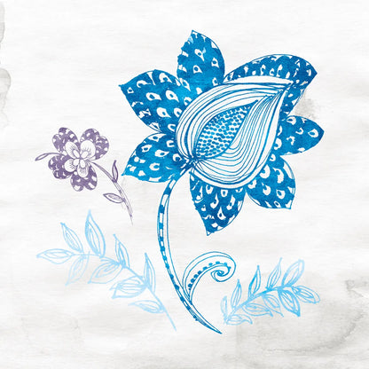 Eastern Boho I Peacock Blue by Wild Apple Portfolio. SKU 37977a. Archival Giclee Fine art print for wall decor.