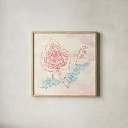 Eastern Boho II by Wild Apple Portfolio. Shown in a natural wood glass frame for a timeless modern aesthetic. Available as an archival giclee rolled canvas, fine art paper, or poster print. SKU 35356a.