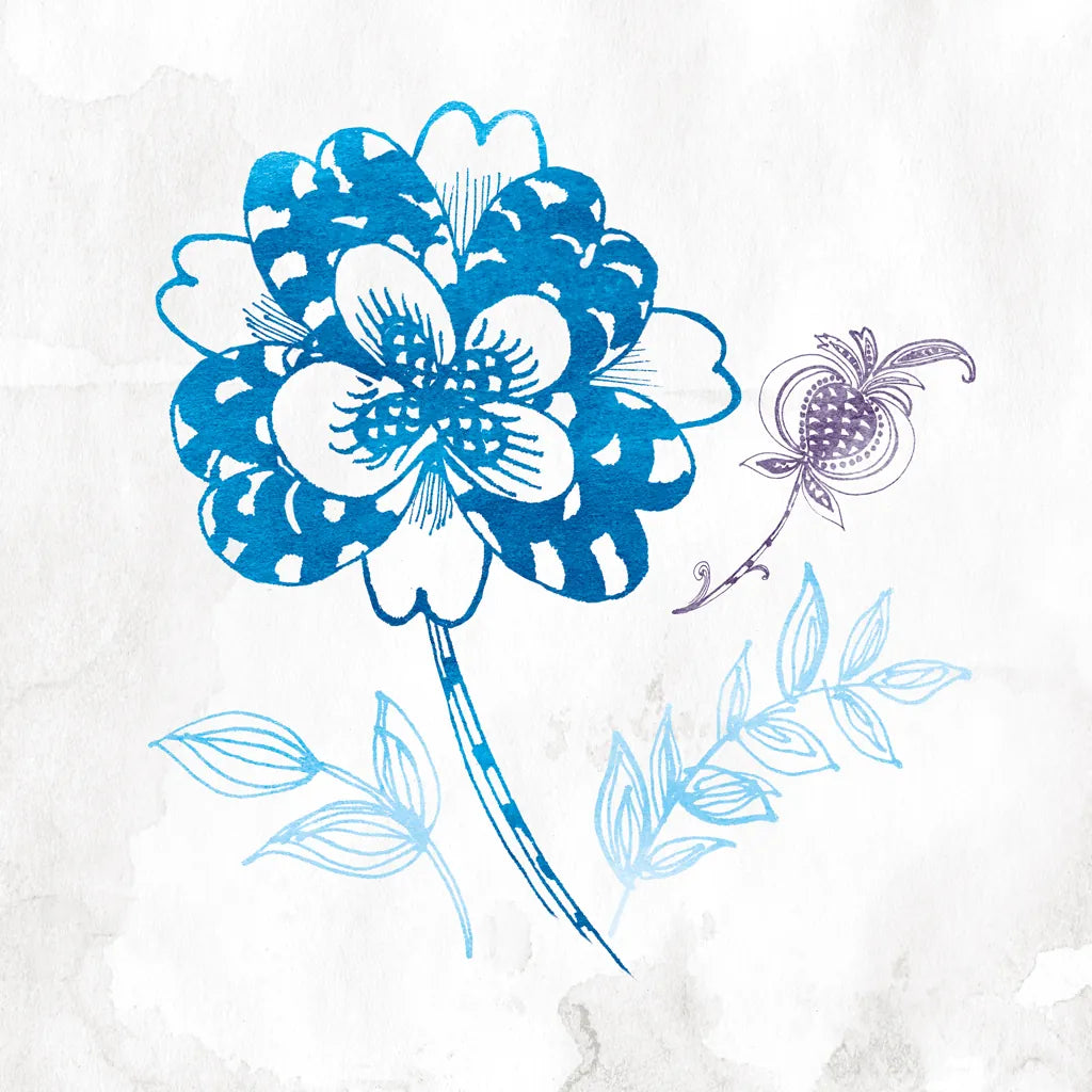 Eastern Boho III Peacock Blue by Wild Apple Portfolio. SKU 37979a. Archival Giclee Fine art print for wall decor.