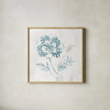 Eastern Boho III Teal by Wild Apple Portfolio. Shown in a natural wood glass frame for a timeless modern aesthetic. Available as an archival giclee rolled canvas, fine art paper, or poster print. SKU 37352a.