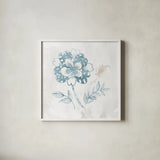 Eastern Boho III Teal by Wild Apple Portfolio. Shown in a crisp white glass frame for a clean and minimalist style. Available as an archival giclee rolled canvas, fine art paper, or poster print. SKU 37352a.