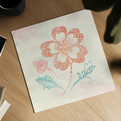 Eastern Boho IV by Wild Apple Portfolio. Shown as a detailed flat fine art print, highlighting archival giclee quality. Available as an archival giclee rolled canvas, fine art paper, or poster print. SKU 35358a.