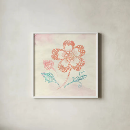 Eastern Boho IV by Wild Apple Portfolio. Shown in a crisp white glass frame for a clean and minimalist style. Available as an archival giclee rolled canvas, fine art paper, or poster print. SKU 35358a.