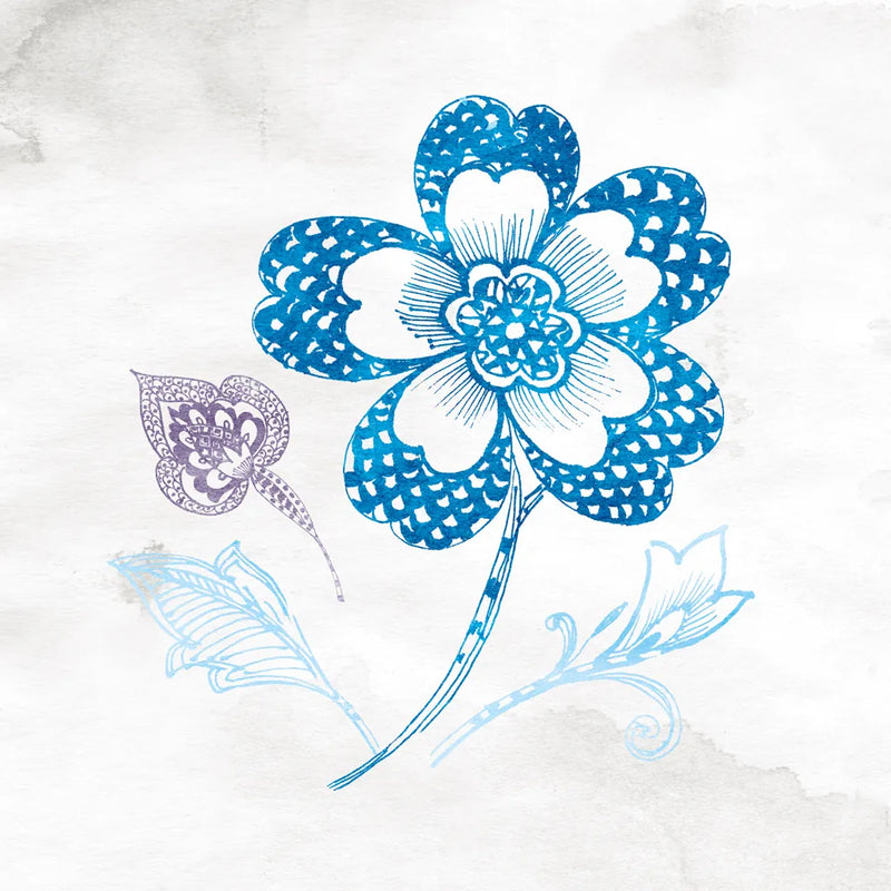 Eastern Boho IV Peacock Blue by Wild Apple Portfolio. SKU 37980a. Archival Giclee Fine art print for wall decor.