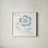Eastern Boho IV Teal by Wild Apple Portfolio. Shown in a crisp white glass frame for a clean and minimalist style. Available as an archival giclee rolled canvas, fine art paper, or poster print. SKU 37353a.