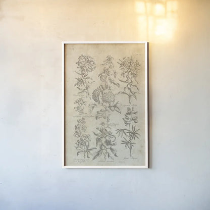 Eden Antique Bookplate III by Wild Apple Portfolio. shown as a paper print in a white frame. Available as a archival giclee rolled canvas, fine art paper, or poster print. SKU 26863h.