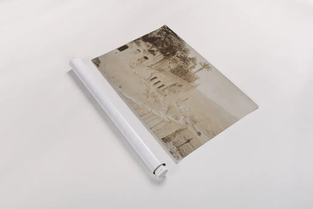 Egypt Postcard I by Wild Apple Portfolio. shown as a rolled paper print. Available as archival giclee rolled canvas, fine art paper, or poster print. SKU 71178i.