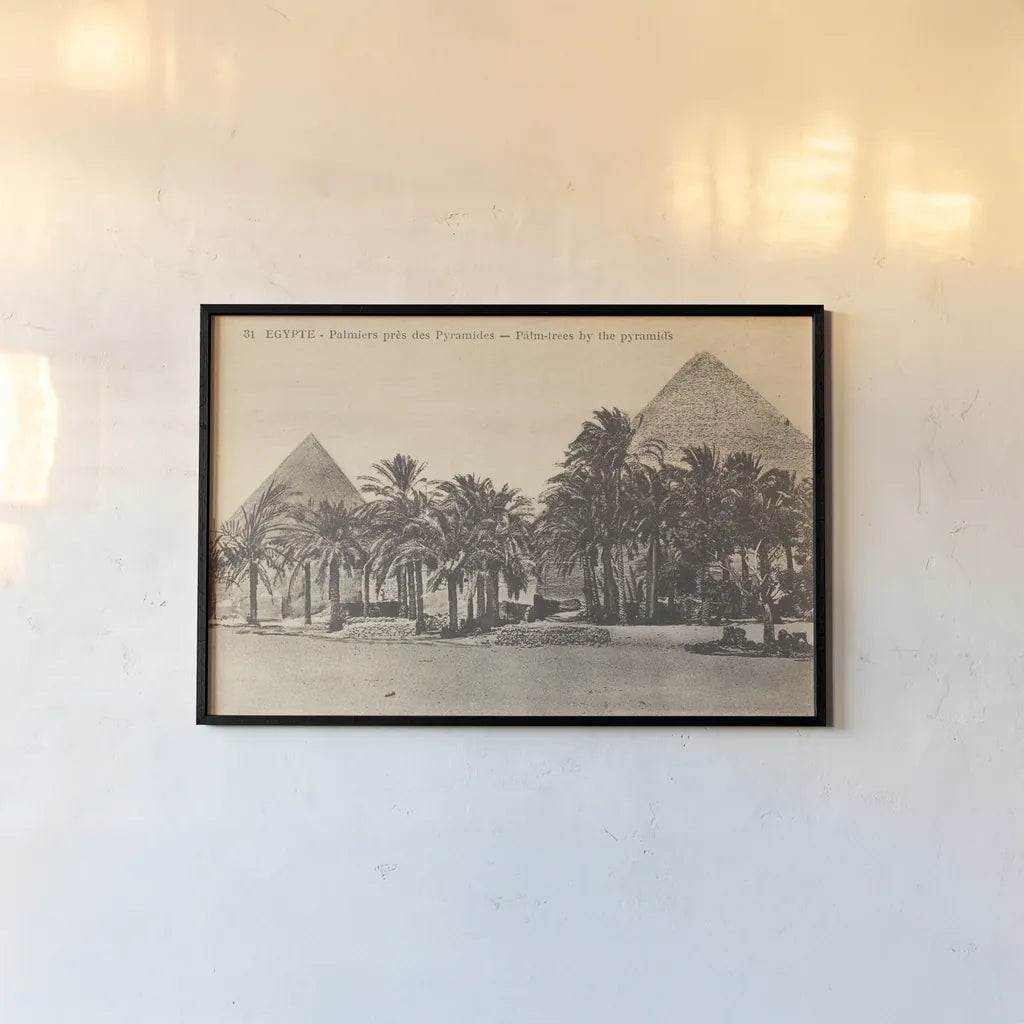 Egypt Postcard II by Wild Apple Portfolio. shown as a paper print in a black flame. Available as a archival giclee rolled canvas, fine art paper, or poster print. SKU 71179i.