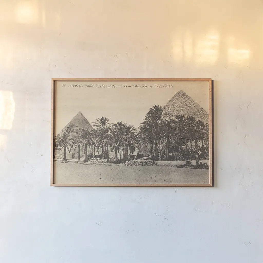 Egypt Postcard II by Wild Apple Portfolio. shown as a paper print in a natural frame. Available as a archival giclee rolled canvas, fine art paper, or poster print. SKU 71179i.