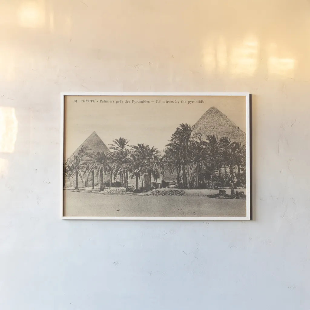 Egypt Postcard II by Wild Apple Portfolio. shown as a paper print in a white frame. Available as a archival giclee rolled canvas, fine art paper, or poster print. SKU 71179i.