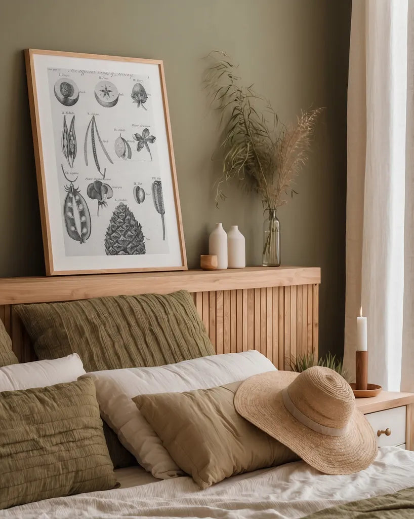 Elements of Botany III by Wild Apple Portfolio. shown as a paper print in a natural frame. Available as a archival giclee rolled canvas, fine art paper, or poster print. SKU 39002h.