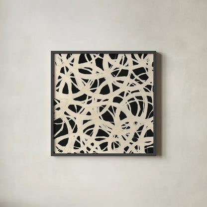 Endless Circles Back by Wild Apple Portfolio. Shown in a sleek black glass frame for a contemporary gallery look. Available as an archival giclee rolled canvas, fine art paper, or poster print. SKU 21184a.