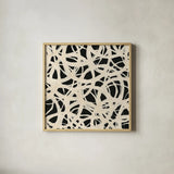 Endless Circles Back by Wild Apple Portfolio. Shown in a natural wood glass frame for a timeless modern aesthetic. Available as an archival giclee rolled canvas, fine art paper, or poster print. SKU 21184a.