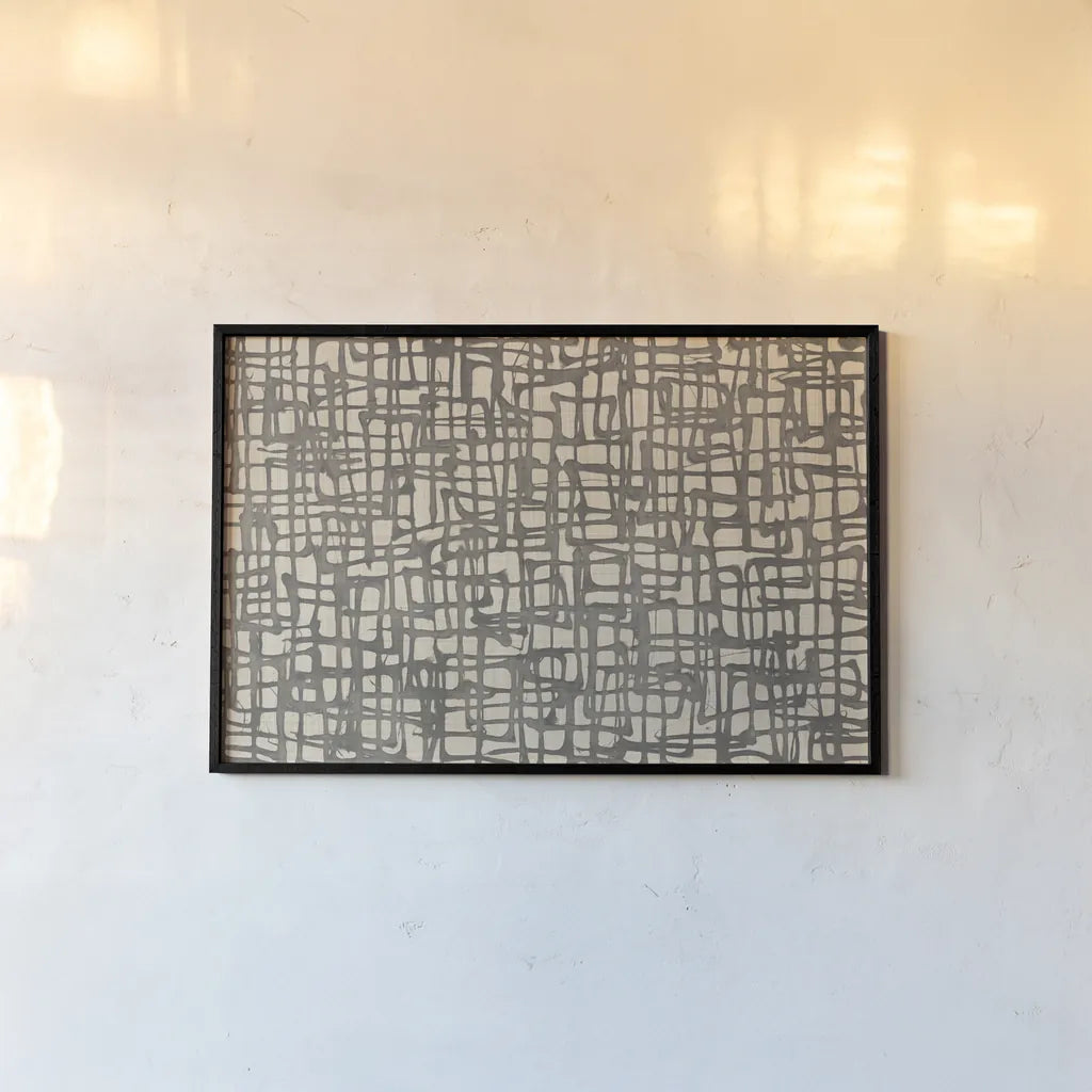 Endless Squares Natural by Wild Apple Portfolio. shown as a paper print in a black flame. Available as a archival giclee rolled canvas, fine art paper, or poster print. SKU 69138i.