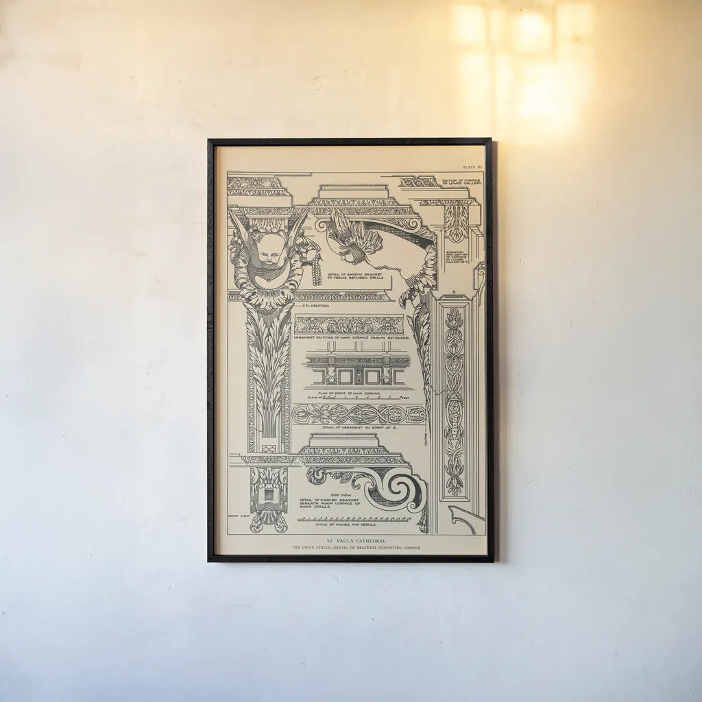 English Renaissance I by Wild Apple Portfolio. shown as a paper print in a black flame. Available as a archival giclee rolled canvas, fine art paper, or poster print. SKU 62815h.