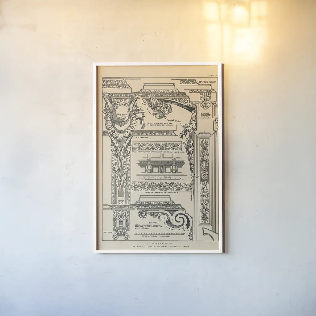 English Renaissance I by Wild Apple Portfolio. shown as a paper print in a white frame. Available as a archival giclee rolled canvas, fine art paper, or poster print. SKU 62815h.