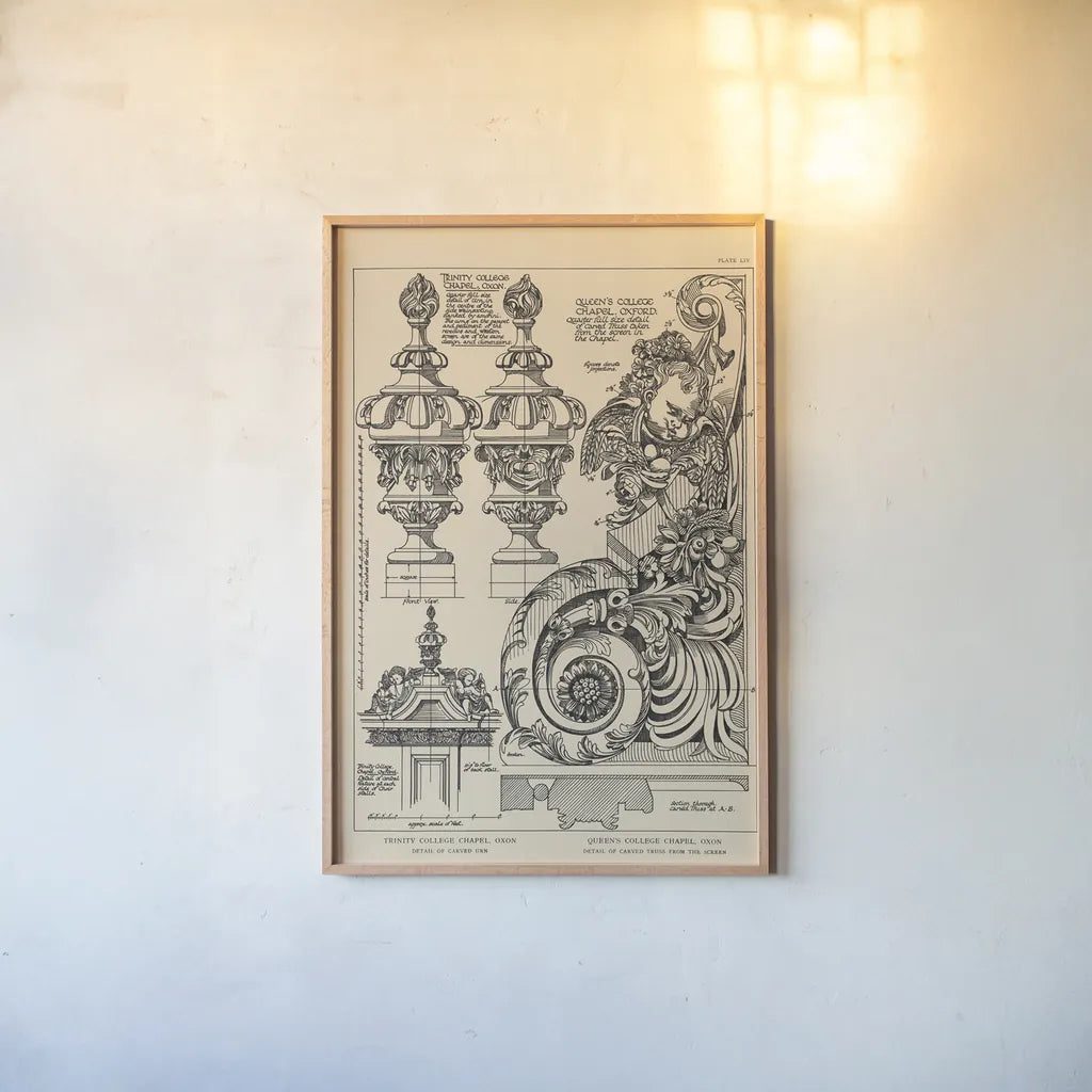 English Renaissance II by Wild Apple Portfolio. shown as a paper print in a natural frame. Available as a archival giclee rolled canvas, fine art paper, or poster print. SKU 62816h.