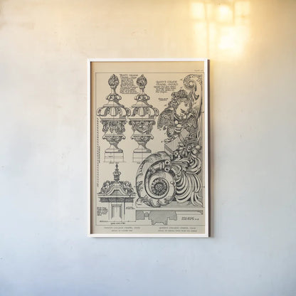 English Renaissance II by Wild Apple Portfolio. shown as a paper print in a white frame. Available as a archival giclee rolled canvas, fine art paper, or poster print. SKU 62816h.