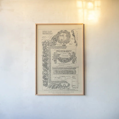 English Renaissance IV by Wild Apple Portfolio. shown as a paper print in a natural frame. Available as a archival giclee rolled canvas, fine art paper, or poster print. SKU 62818h.