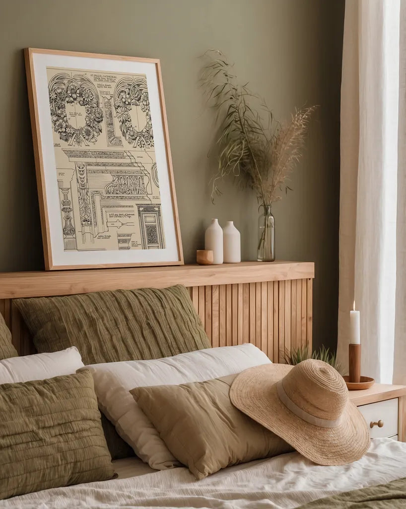 English Renaissance IX by Wild Apple Portfolio. shown as a paper print in a natural frame. Available as a archival giclee rolled canvas, fine art paper, or poster print. SKU 62823h.