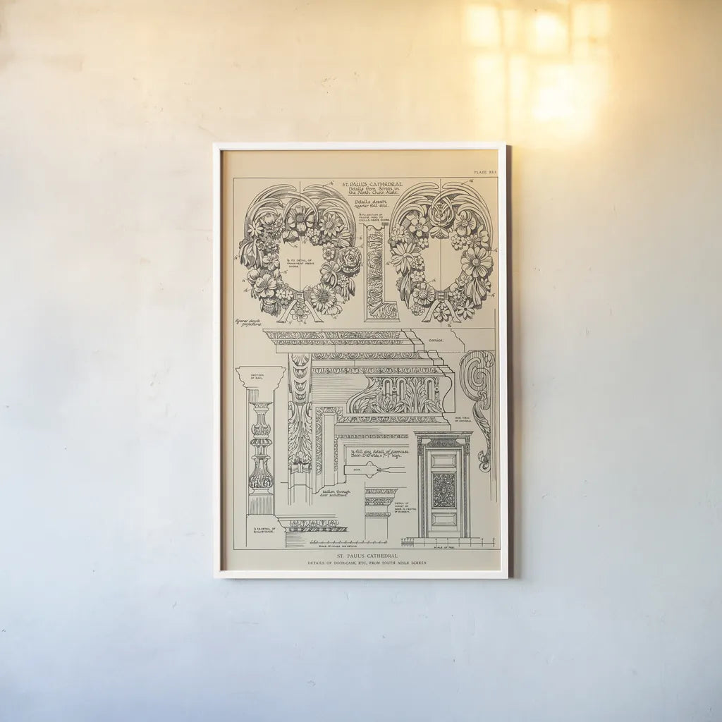 English Renaissance IX by Wild Apple Portfolio. shown as a paper print in a white frame. Available as a archival giclee rolled canvas, fine art paper, or poster print. SKU 62823h.
