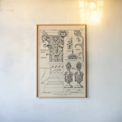 English Renaissance VII by Wild Apple Portfolio. shown as a paper print in a natural frame. Available as a archival giclee rolled canvas, fine art paper, or poster print. SKU 62821h.