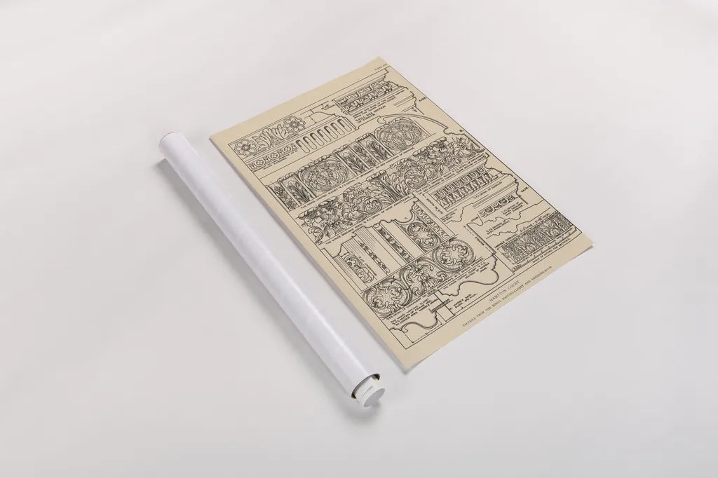 English Renaissance XI by Wild Apple Portfolio. shown as a rolled paper print. Available as archival giclee rolled canvas, fine art paper, or poster print. SKU 62825h.