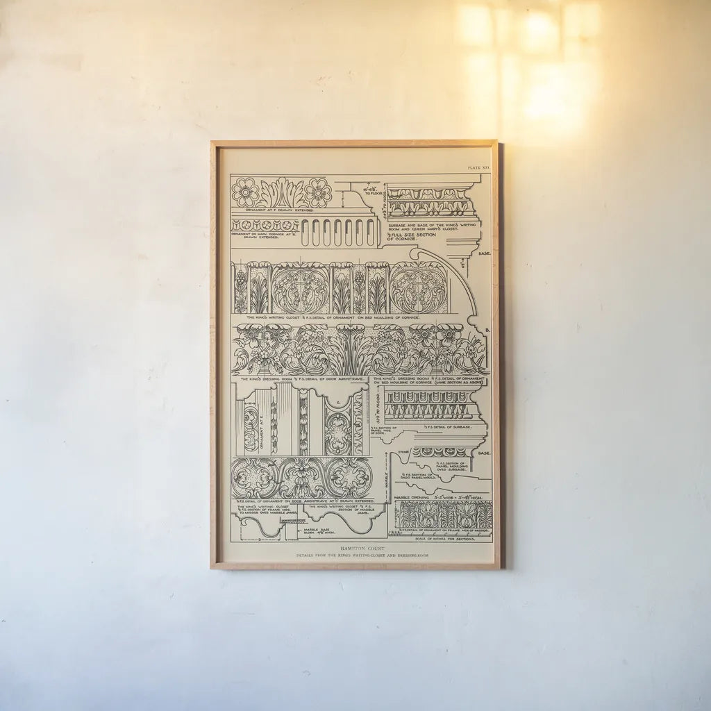 English Renaissance XI by Wild Apple Portfolio. shown as a paper print in a natural frame. Available as a archival giclee rolled canvas, fine art paper, or poster print. SKU 62825h.