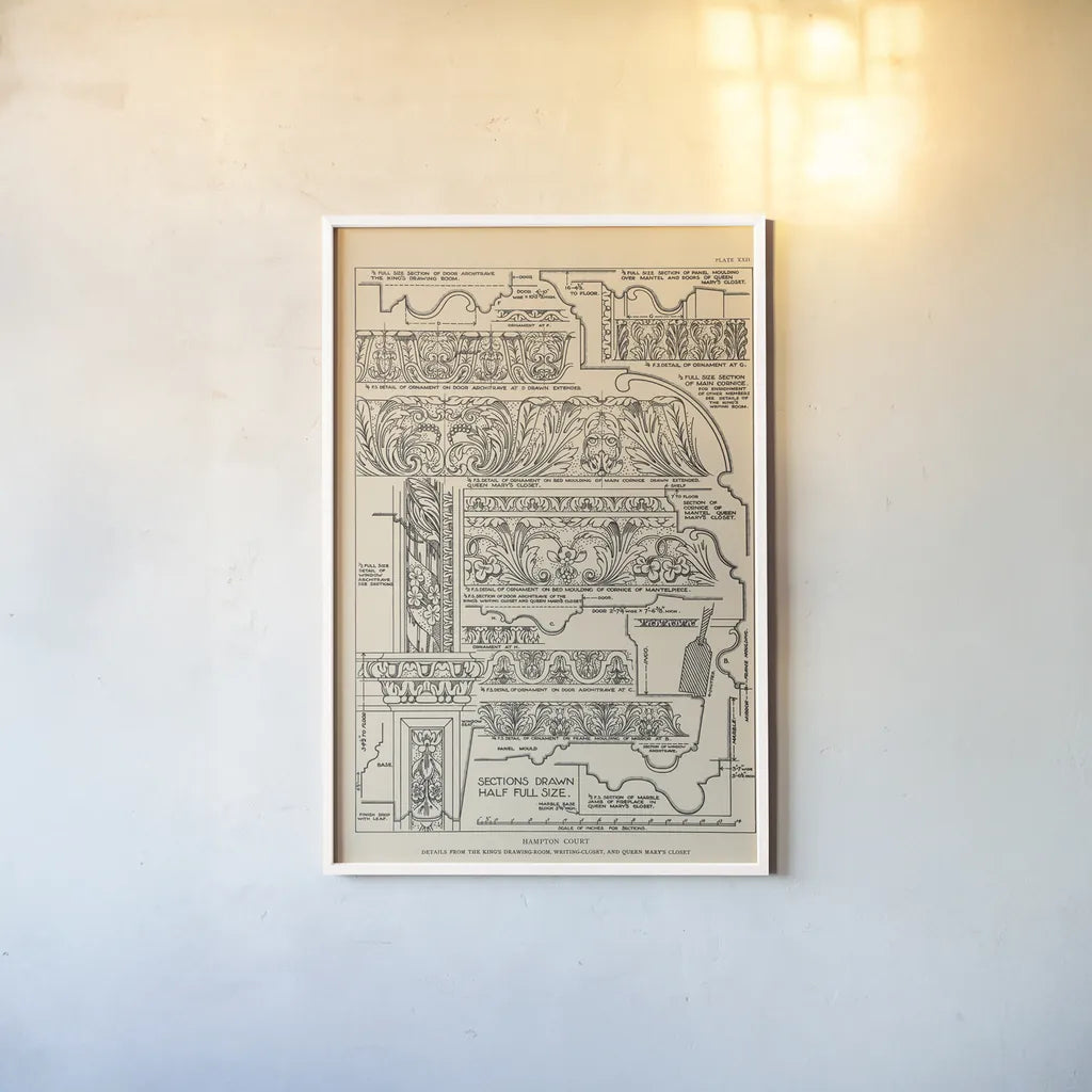 English Renaissance XII by Wild Apple Portfolio. shown as a paper print in a white frame. Available as a archival giclee rolled canvas, fine art paper, or poster print. SKU 62826h.