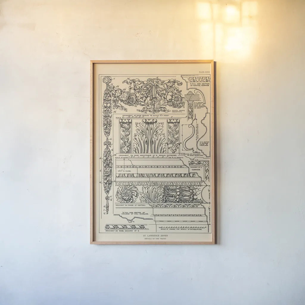 English Renaissance XIII by Wild Apple Portfolio. shown as a paper print in a natural frame. Available as a archival giclee rolled canvas, fine art paper, or poster print. SKU 62827h.