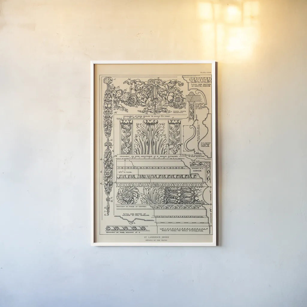 English Renaissance XIII by Wild Apple Portfolio. shown as a paper print in a white frame. Available as a archival giclee rolled canvas, fine art paper, or poster print. SKU 62827h.