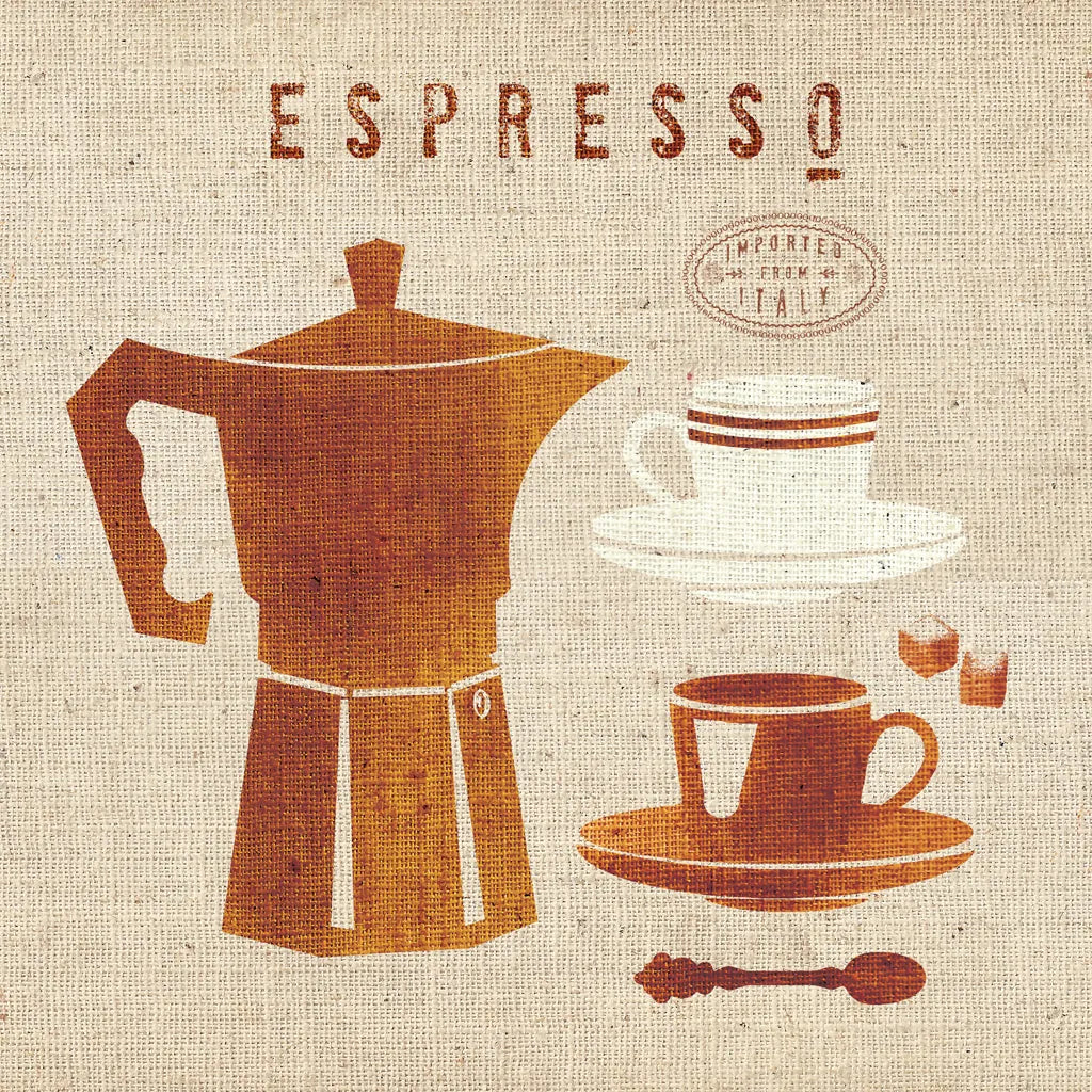 Espresso on Linen by Wild Apple Portfolio. SKU 37947a. Archival Giclee Fine art print for wall decor.