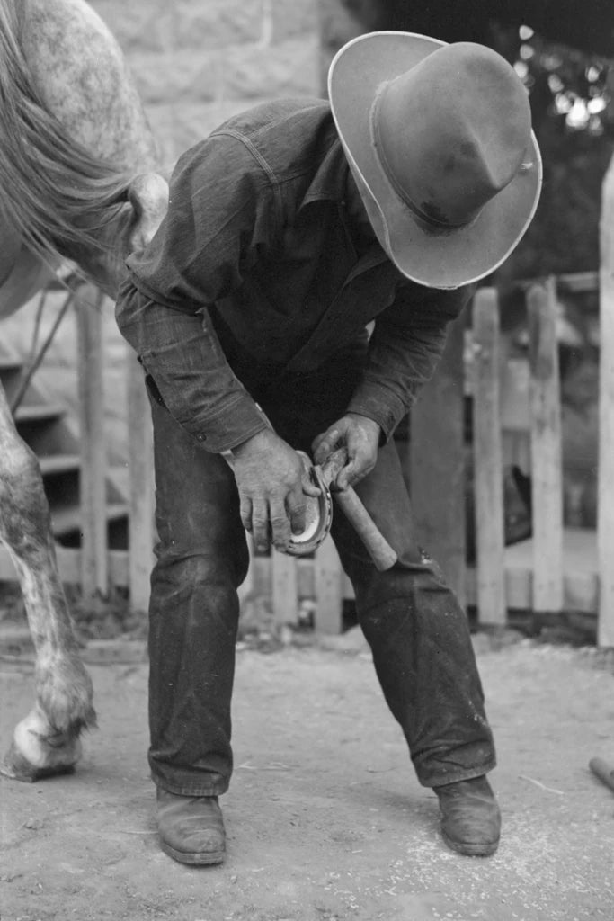 Farmer Shoeing a Horse by Wild Apple Portfolio