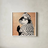 Fashion News II Rose Goldhion on Rose Gold by Wild Apple Portfolio. Shown in a crisp white glass frame for a clean and minimalist style. Available as an archival giclee rolled canvas, fine art paper, or poster print. SKU 69020a.
