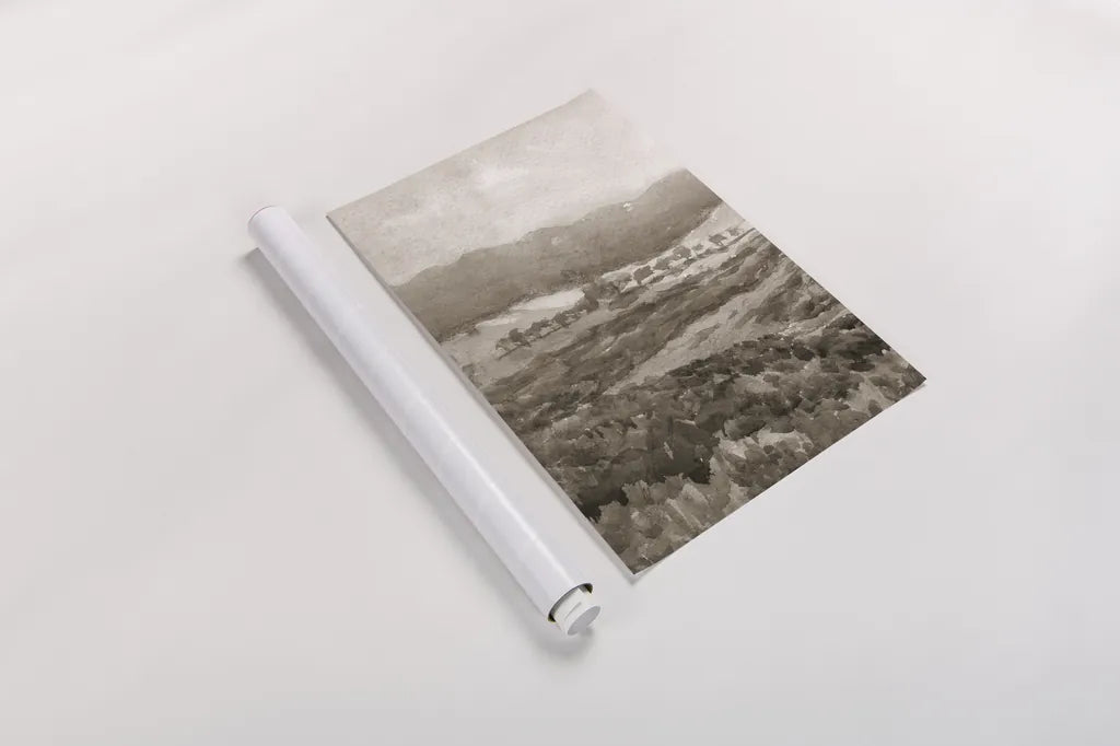 Field of Flowers II Sepia by Wild Apple Portfolio. shown as a rolled paper print. Available as archival giclee rolled canvas, fine art paper, or poster print. SKU 81069h.