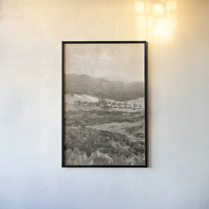 Field of Flowers II Sepia by Wild Apple Portfolio. shown as a paper print in a black flame. Available as a archival giclee rolled canvas, fine art paper, or poster print. SKU 81069h.