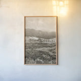Field of Flowers II Sepia by Wild Apple Portfolio. shown as a paper print in a natural frame. Available as a archival giclee rolled canvas, fine art paper, or poster print. SKU 81069h.