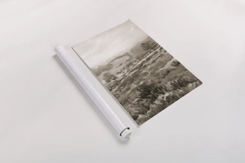 Field of Flowers III Sepia by Wild Apple Portfolio. shown as a rolled paper print. Available as archival giclee rolled canvas, fine art paper, or poster print. SKU 81070h.