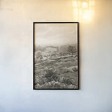 Field of Flowers III Sepia by Wild Apple Portfolio. shown as a paper print in a black flame. Available as a archival giclee rolled canvas, fine art paper, or poster print. SKU 81070h.