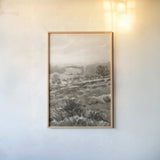 Field of Flowers III Sepia by Wild Apple Portfolio. shown as a paper print in a natural frame. Available as a archival giclee rolled canvas, fine art paper, or poster print. SKU 81070h.
