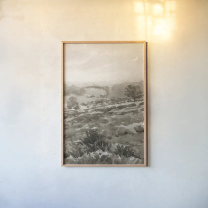 Field of Flowers III Sepia by Wild Apple Portfolio. shown as a paper print in a natural frame. Available as a archival giclee rolled canvas, fine art paper, or poster print. SKU 81070h.