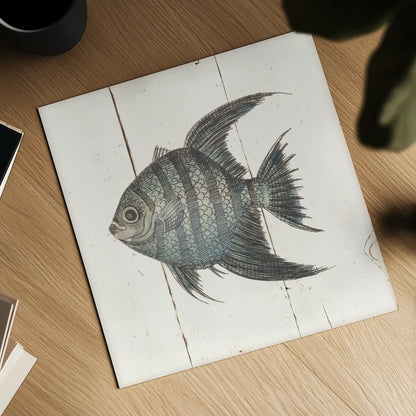 Fish Sketches II Shiplap by Wild Apple Portfolio. Shown as a detailed flat fine art print, highlighting archival giclee quality. Available as an archival giclee rolled canvas, fine art paper, or poster print. SKU 36262a.