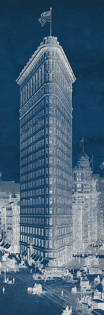 Flat Iron 1909 Blueprint Panel by Wild Apple Portfolio